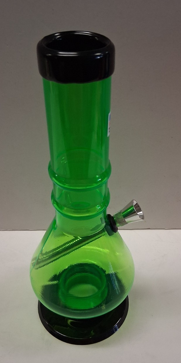 9″ ACRYLIC PLASTIC TEARDROP BUBBLE HOOKAH WATER PIPE BONG THUMB CARB 1.5″M LGREE