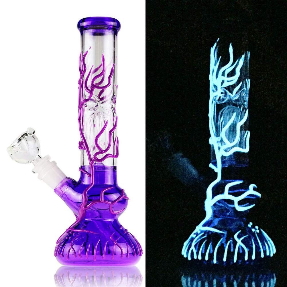 10” Water Pipe Bong Perc Bong Smoking Hookah Heavy Glass Bongs w/ ICE catcher
