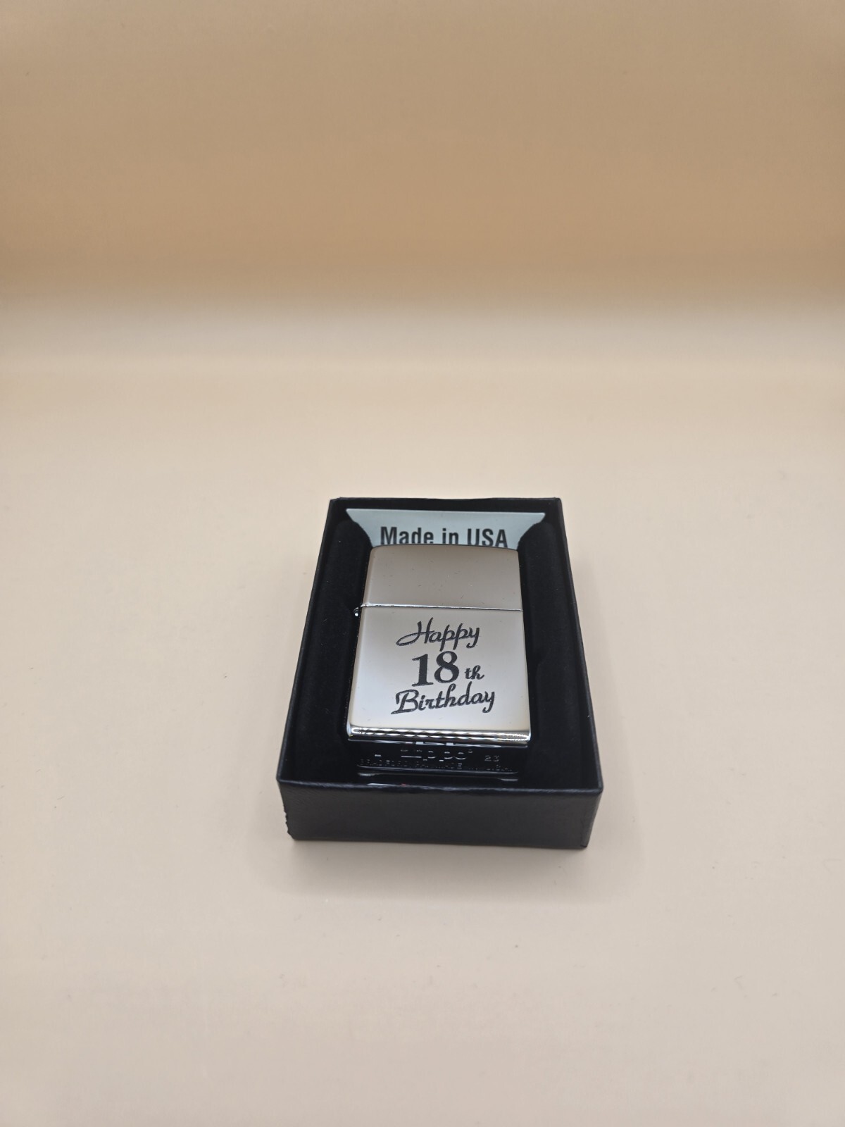 ZIPPO Happy 18th – High Polished Chrome Lighter