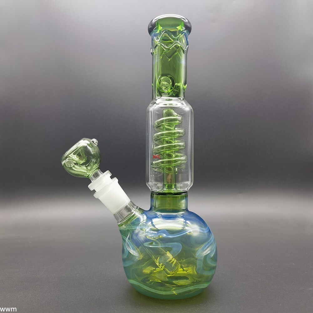 9.5″ Heavy Green Glass Water Pipe Bong Shisha Pipes Smoking Hookah W/ 14mm Bowl