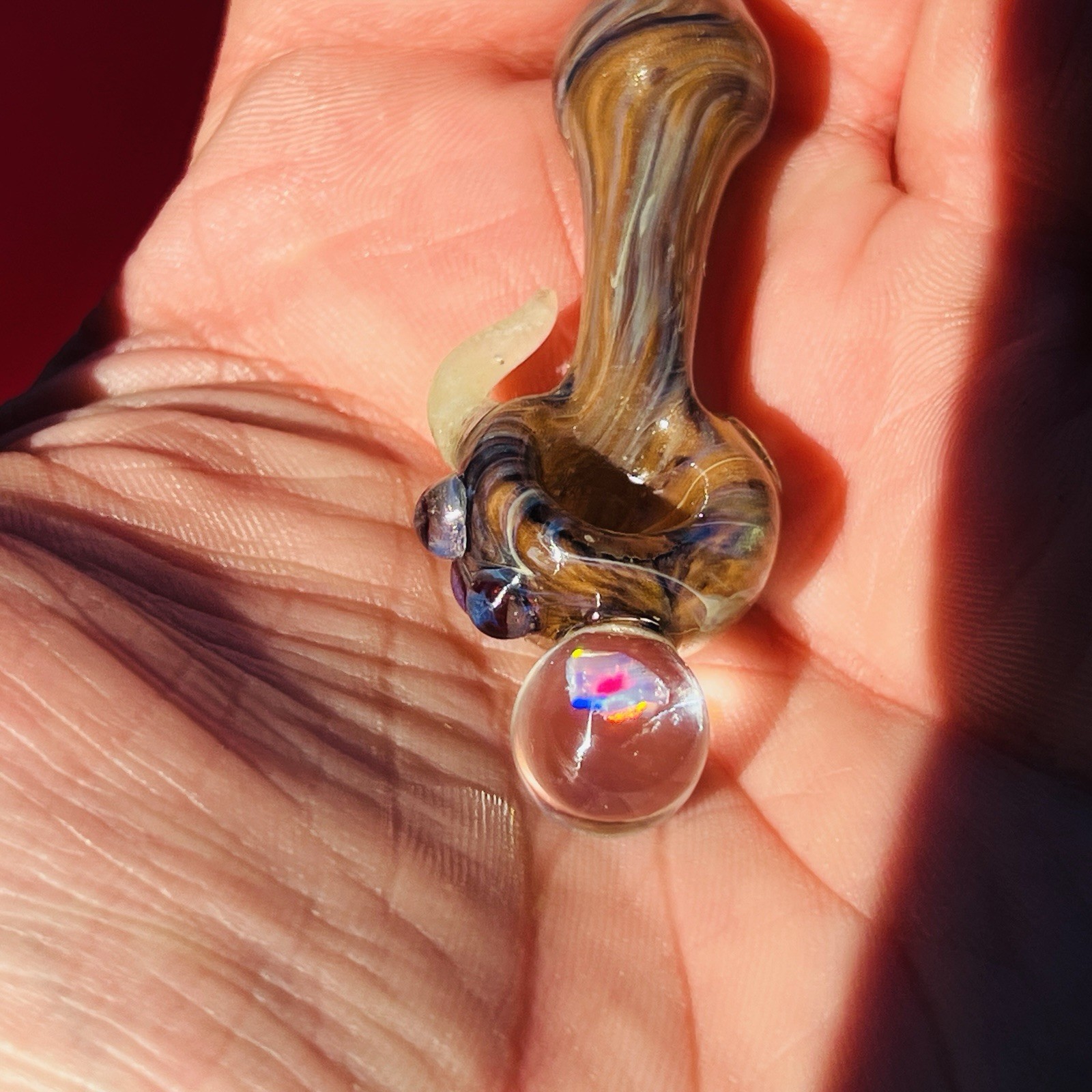 Heady Glass Miniature Tobacco Pipe Multiple USA Made Colors UV Rainbow & Opal