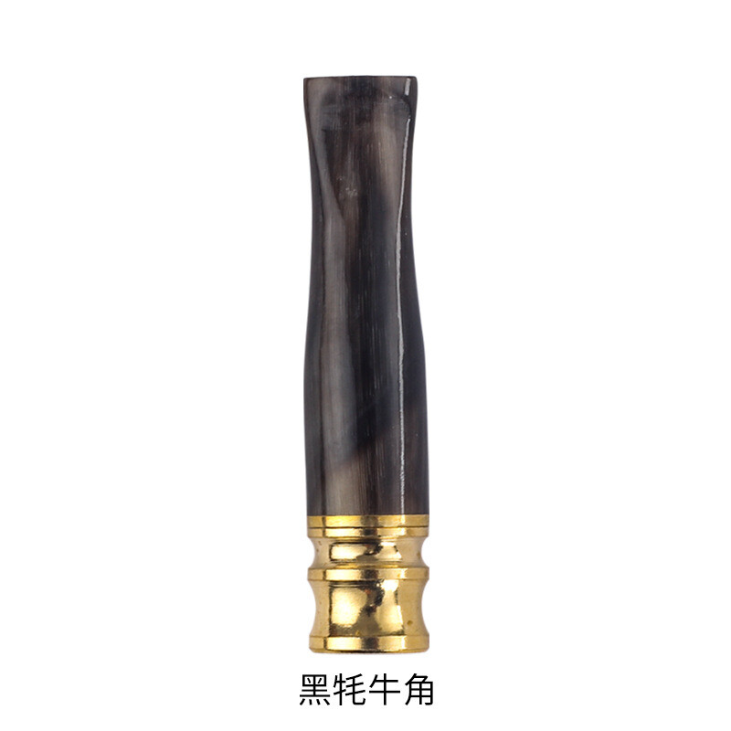 Detachable Cleaning And Reusable Portable Mini Cow Horn Cigarette Holder