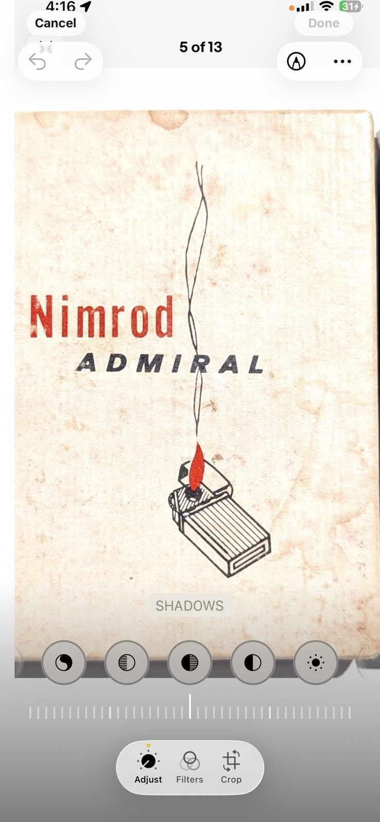 Vintage Nimrod Admiral Chrome Pipe Lighter | New, NO BOX Rare! 👀