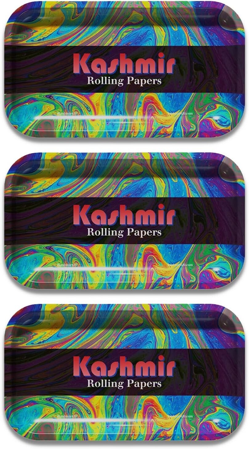 Kashmir Rolling Trays Multipurpose Metal Tray Perfect for Serving Set of 3 Count