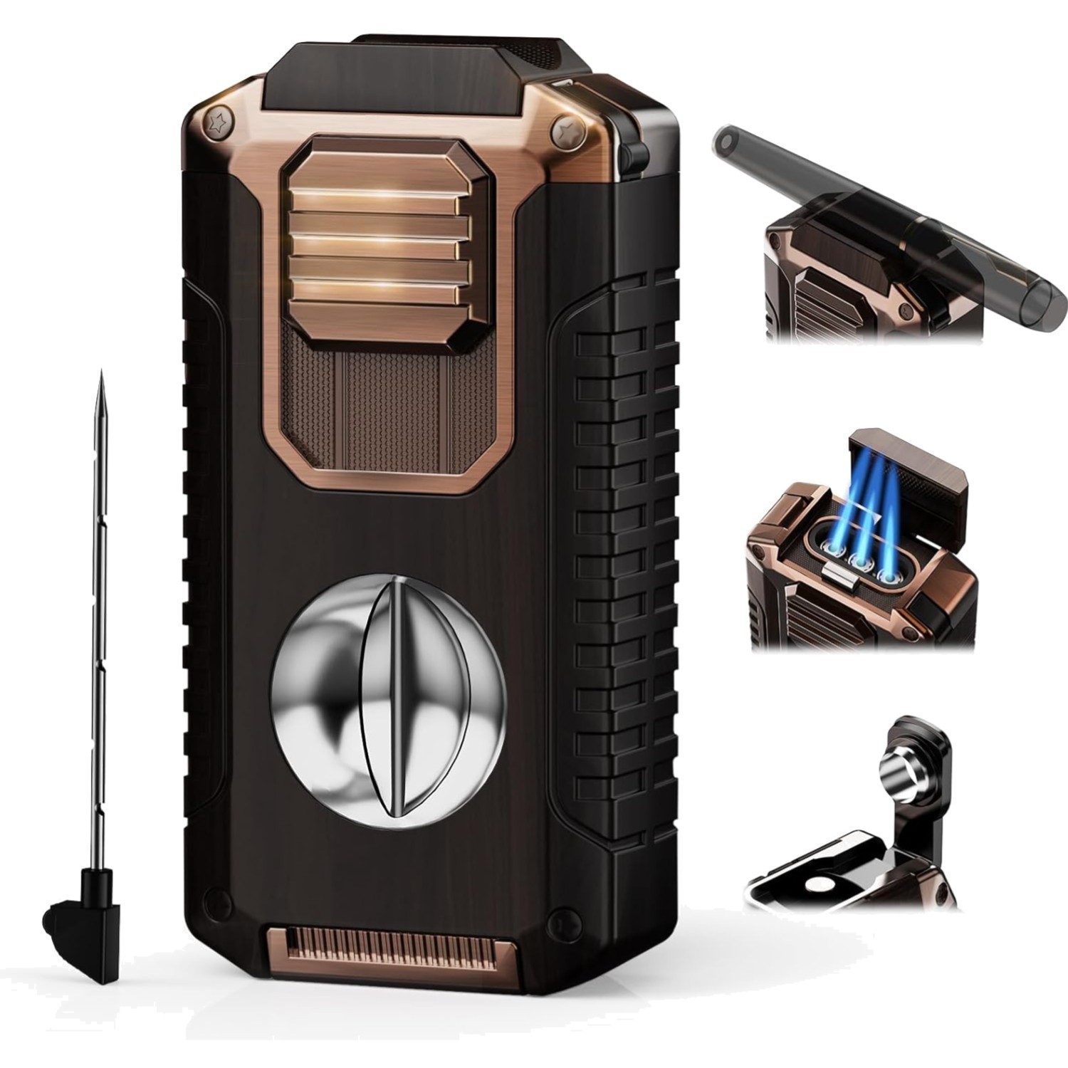 5-in-1 Torch Lighter with Tool, Punch, Holder and Draw Enhancer Tool, Triple …