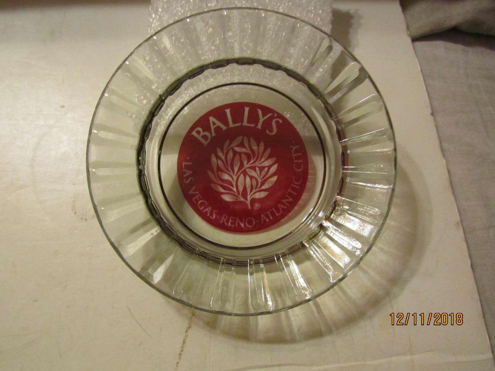Bally’s Casino Las Vegas-Reno-Atlantic City Glass Ashtray