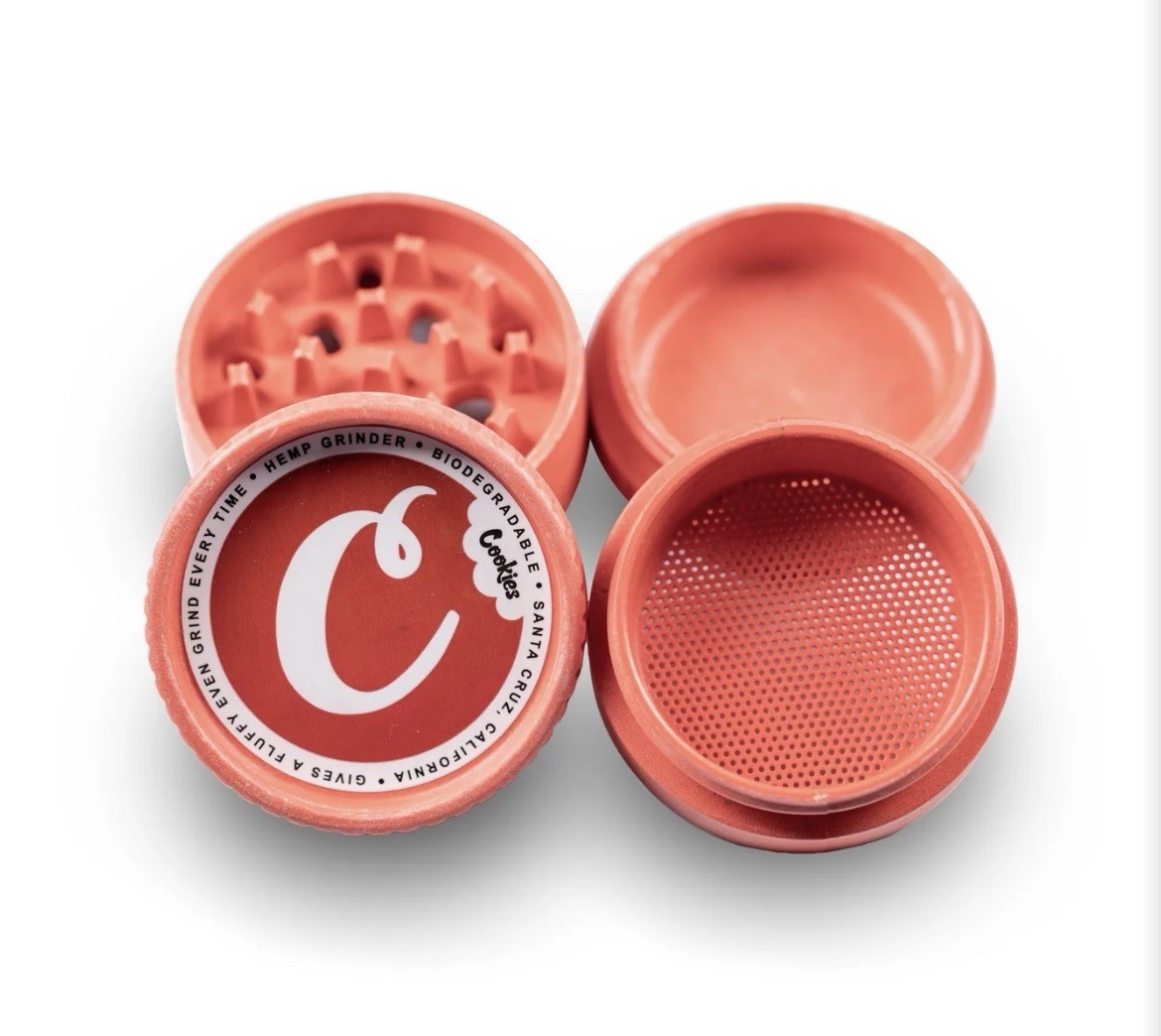 Cookies X Santa Cruz Hemp 4 Piece Grinder Eco Friendly (Red)