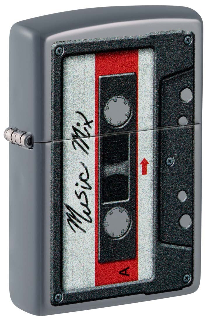 Zippo Cassette Tape Lighter, Flat Grey NEW IN BOX