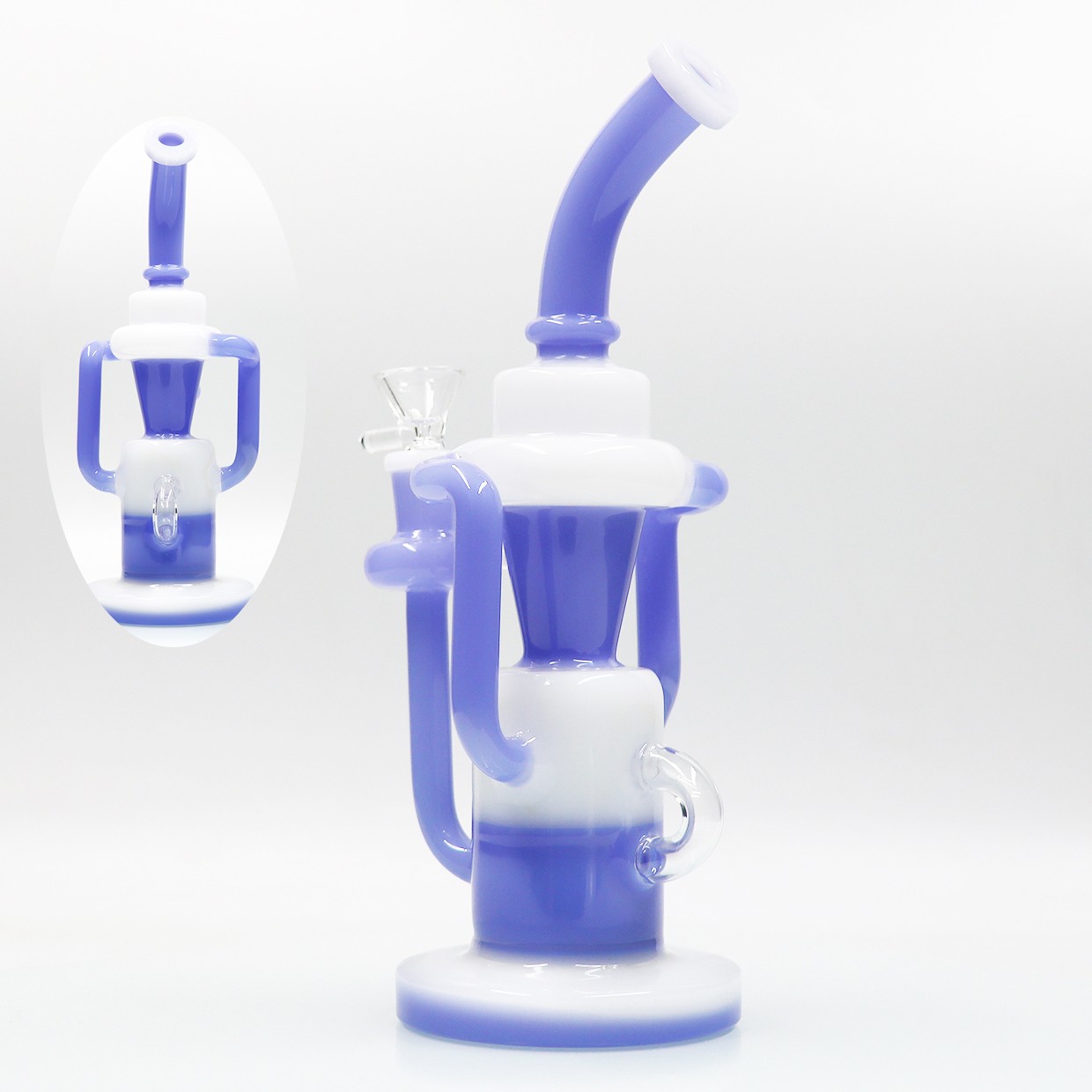 10inch Uptake Hookah Glass Smoking Water pipes Recycler Bong & 14mm glass Bowl