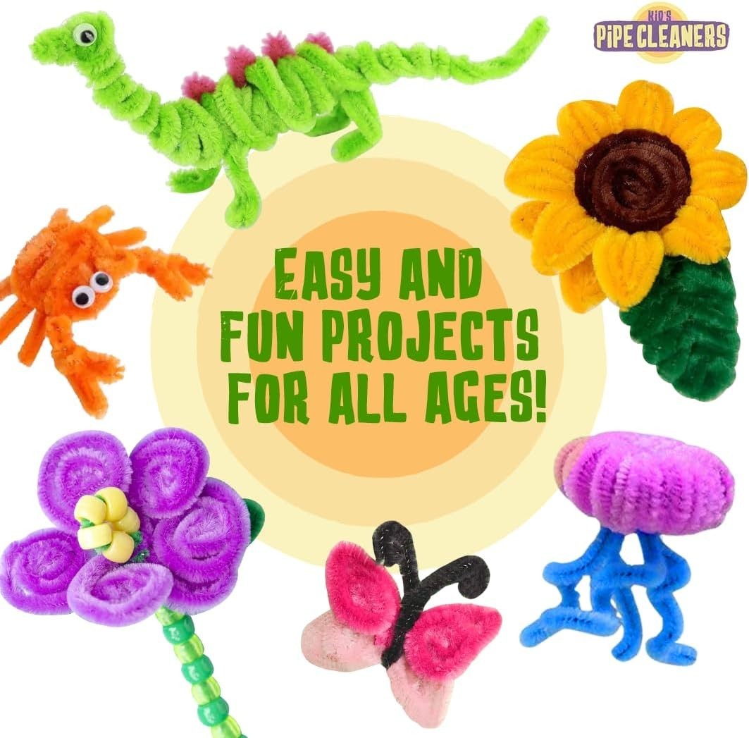 Versatile 200 Multicolor Craft Stems – 2-Inch Chenille Pipe Cleaners for DIY Fun