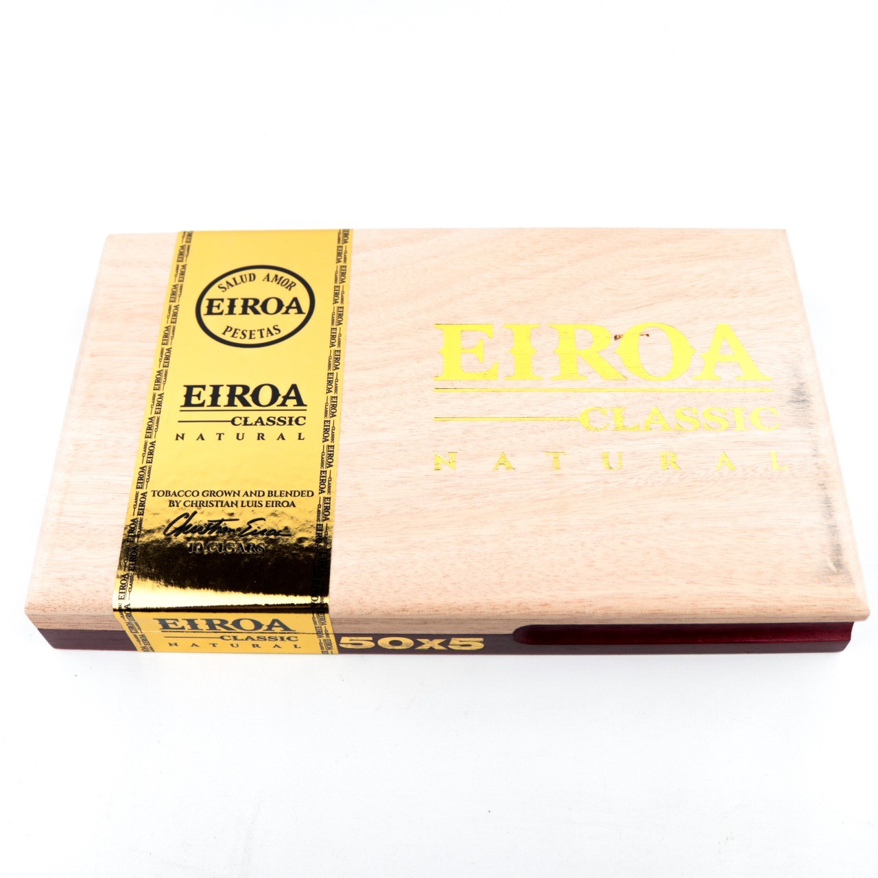 Eiroa Classic Natural 50 x 5 Empty Wood Cigar Box 10.75″ x 6.5″ x 1.25″