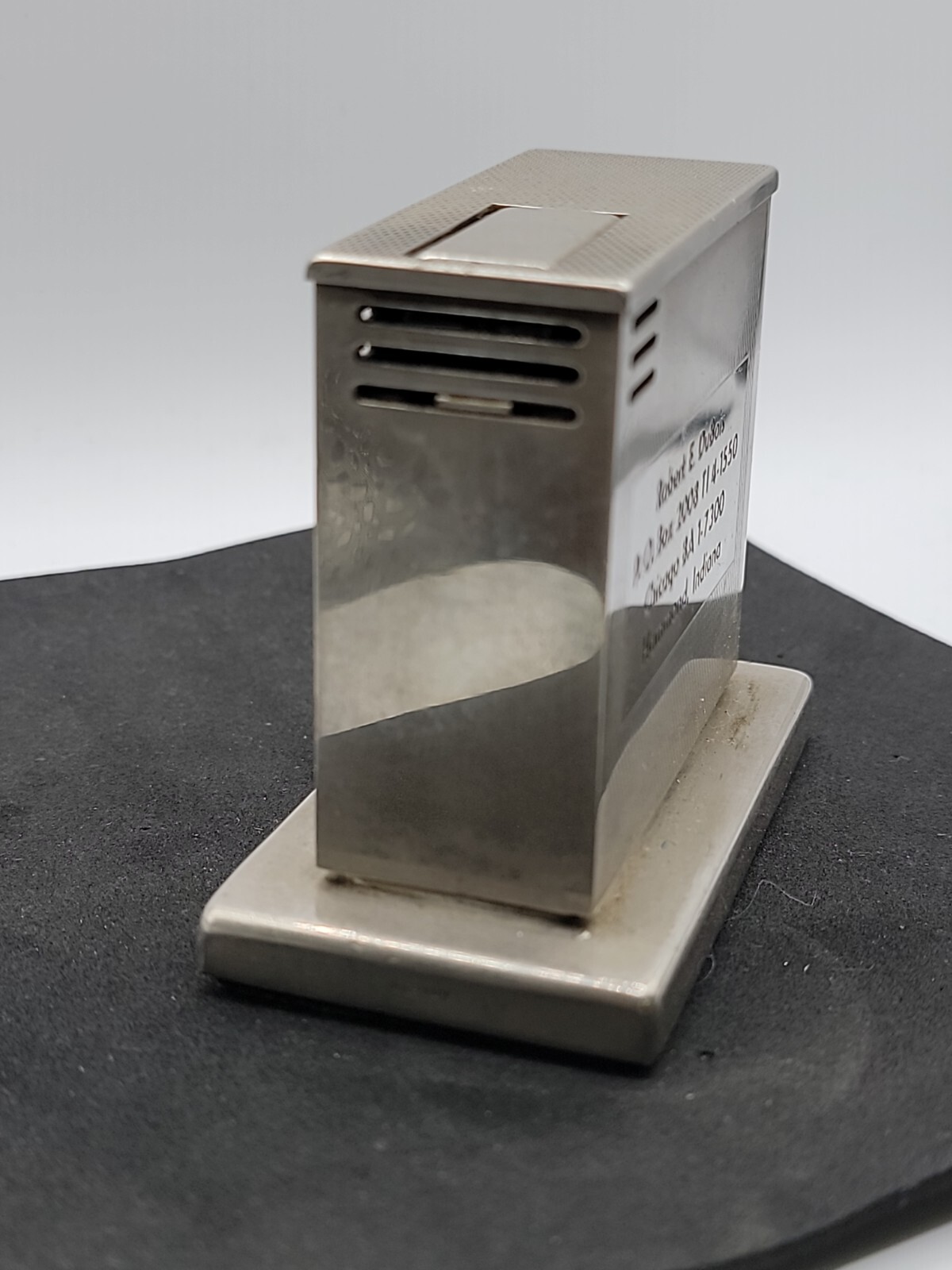 Vintage Augusta Tavern Embossed Table Lighter W Germany Advertising Hammond Ind