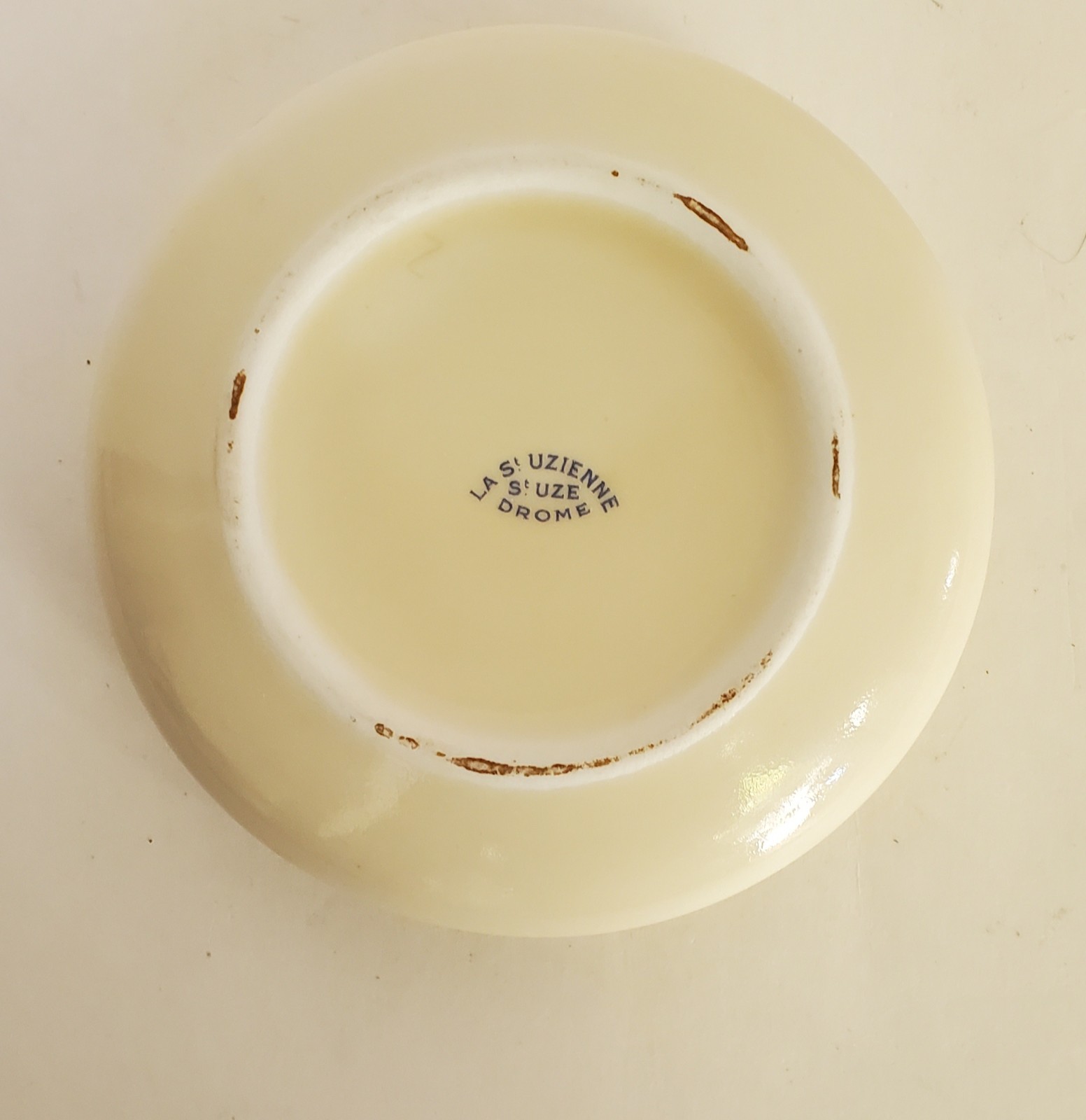 Vintage French Hotel de Paris Beige Ceramic Ashtray