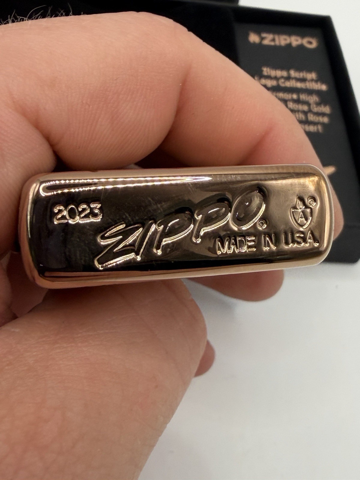 Zippo Script Logo Collectible Lighter Rose Gold Limited 10878/17500 New In Box