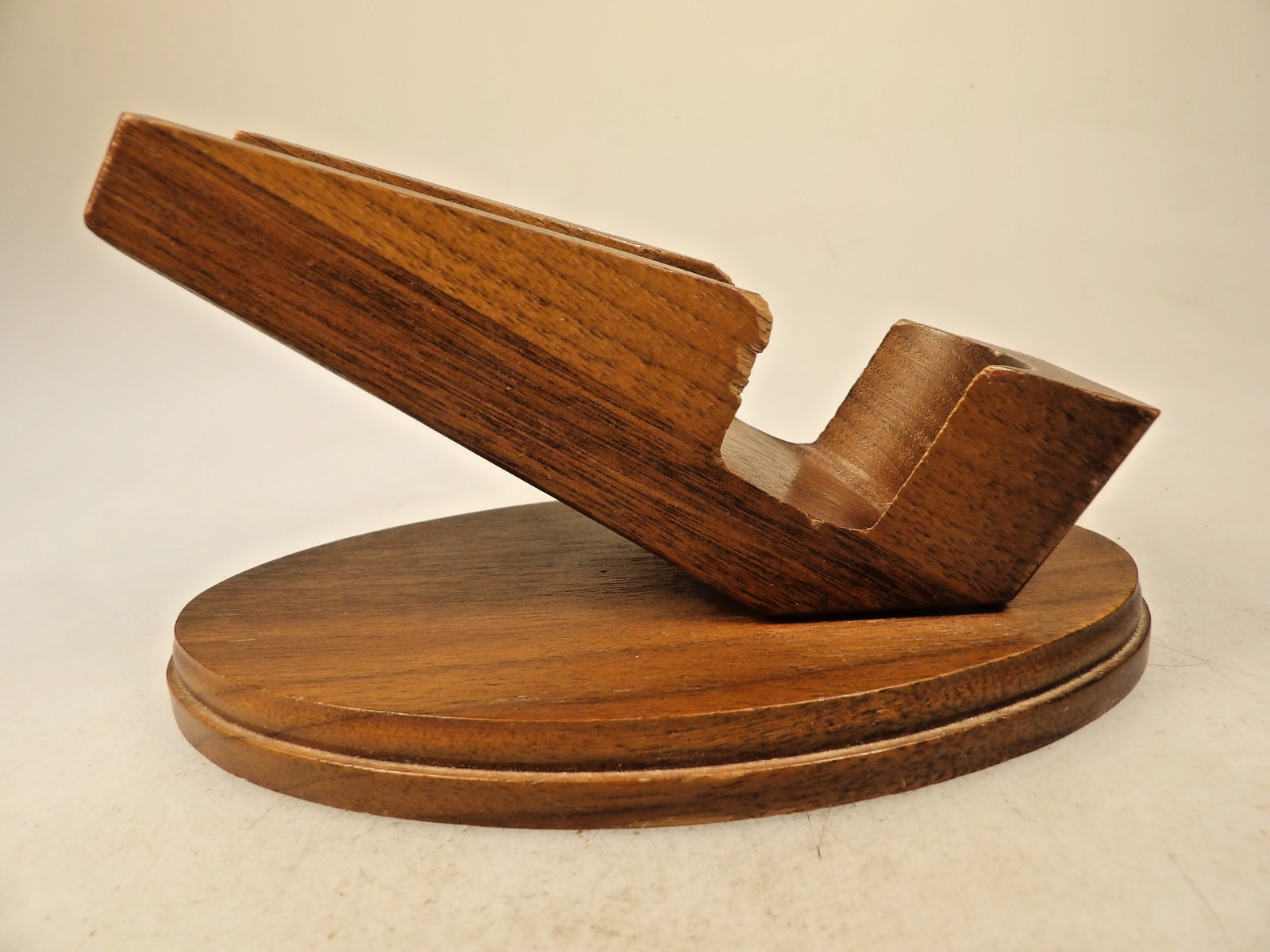 Decatur One Pipe Stand Rest Base USA 80’s Genuine Walnut Flat Bottom
