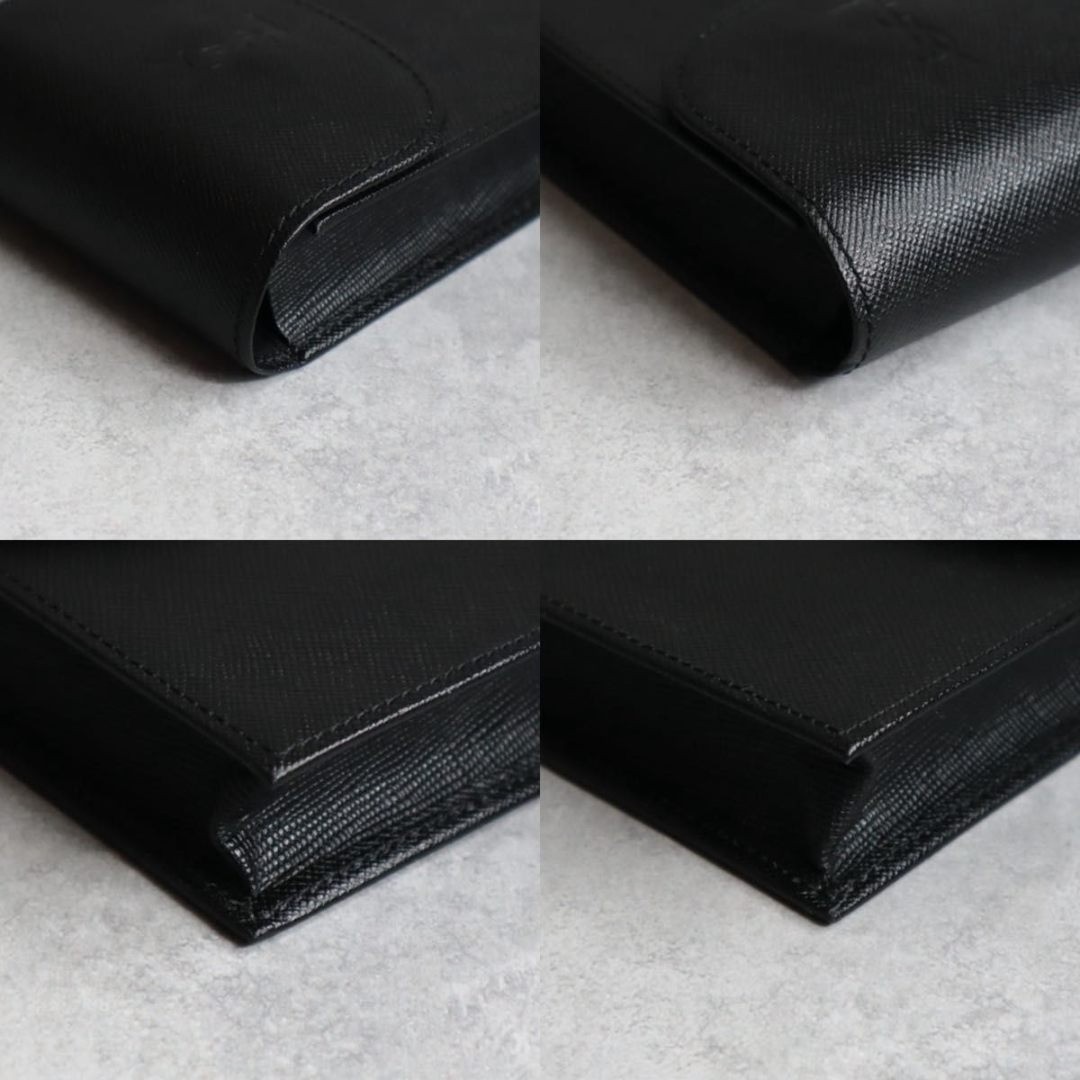Yves Saint Laurent / Monogram Cigarette Case Tobacco Leather Black