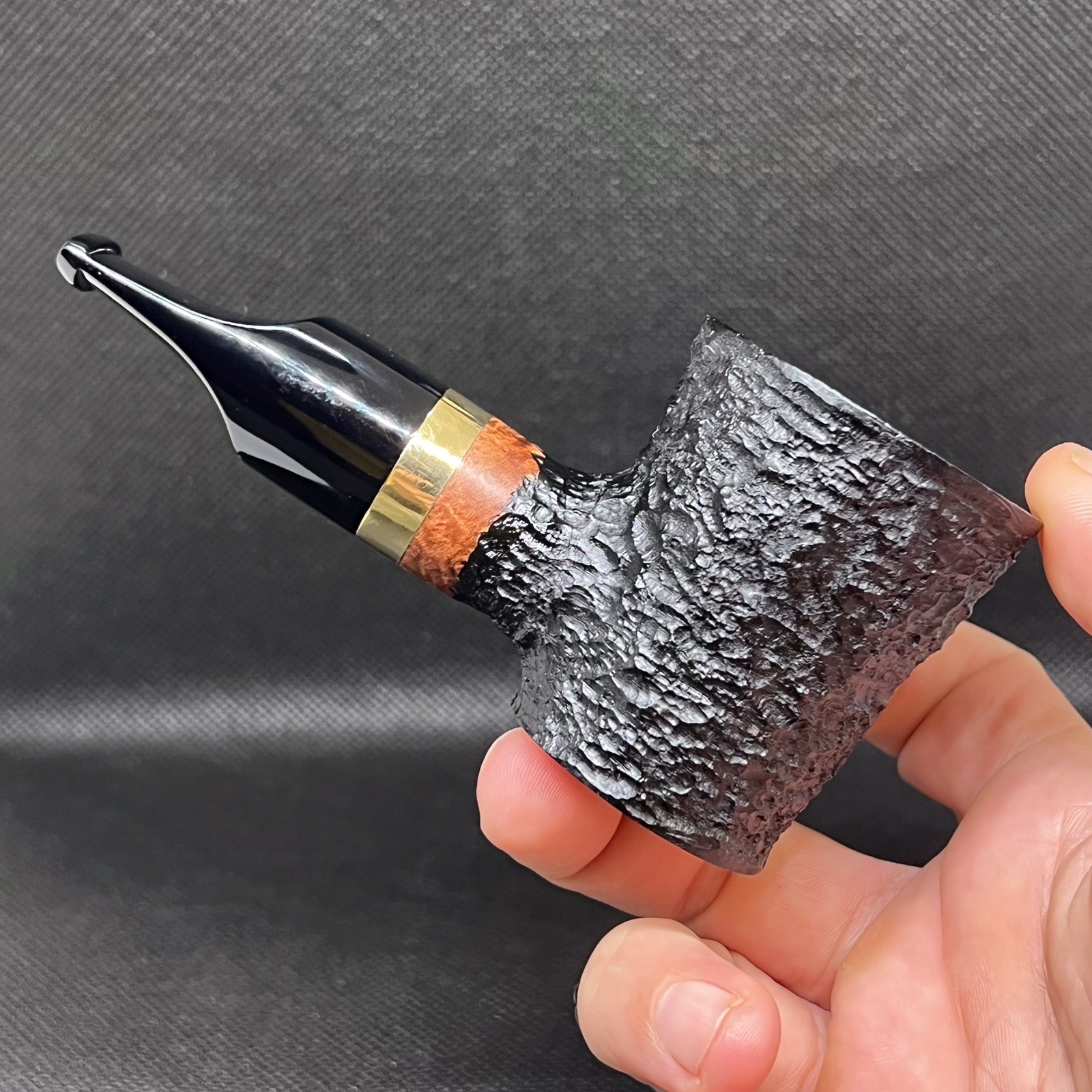 Dagner Pipes Custom Design 9mm Black SG POKER Tobacco Pipe Briar New Unsmoked