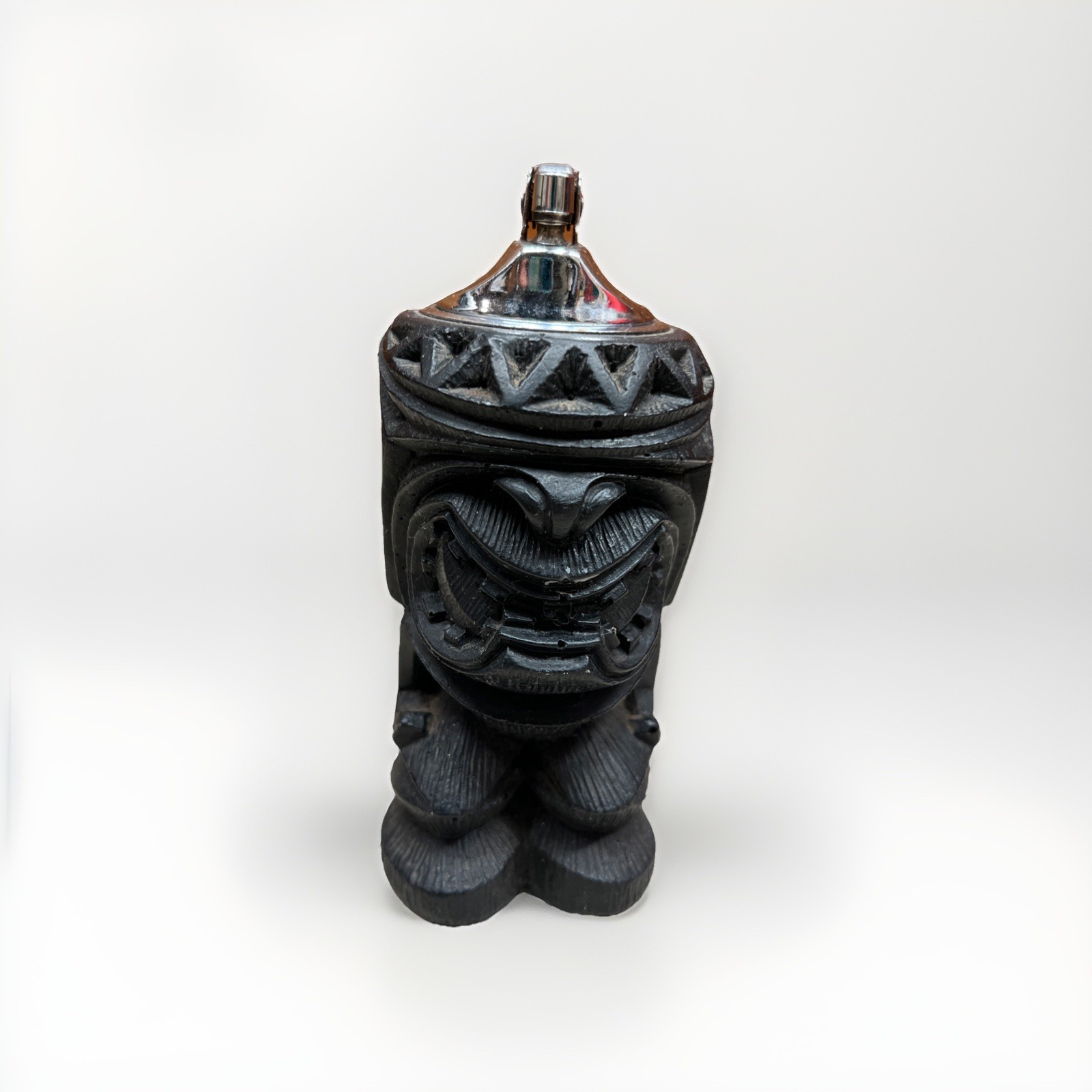Vintage Coco Joe’s of Hawaii Tiki Tabletop Lava Lighter MCM Chrome Top READ NOTE