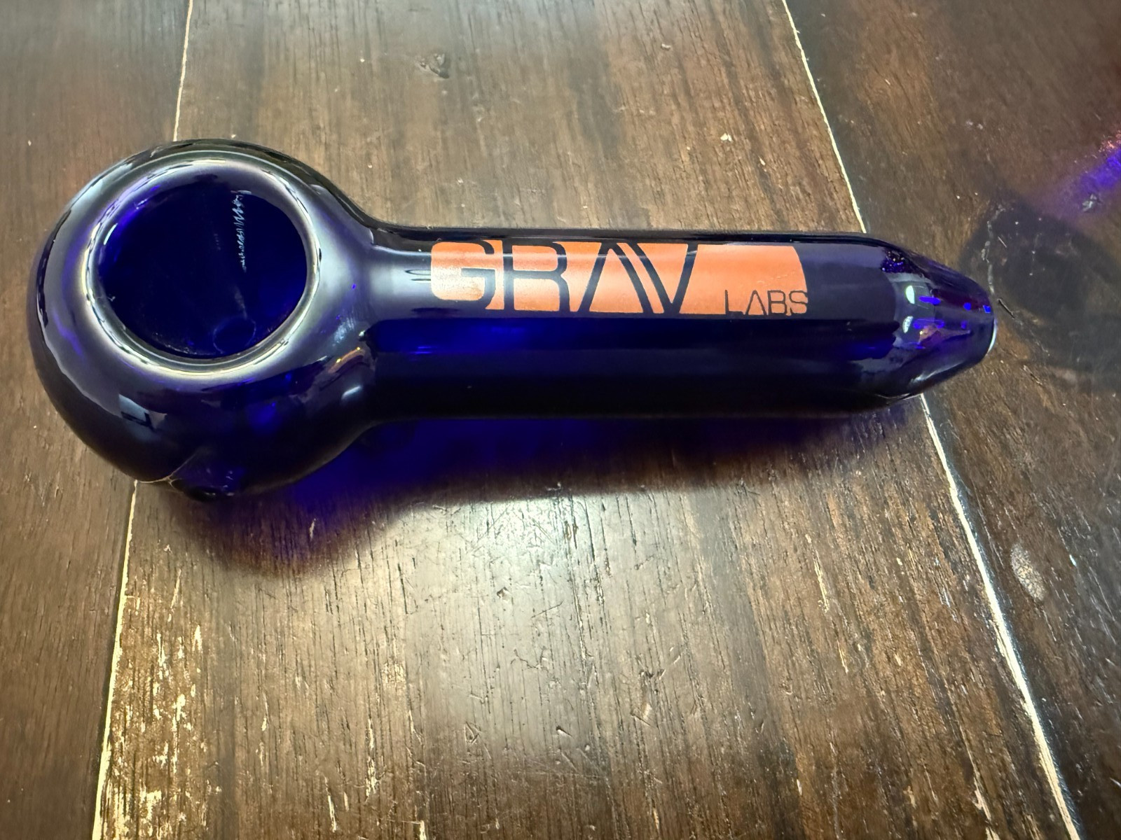 4.5″ Grav Glass Pipe Bowl Hand Pipe Blue Logo Colors Vary