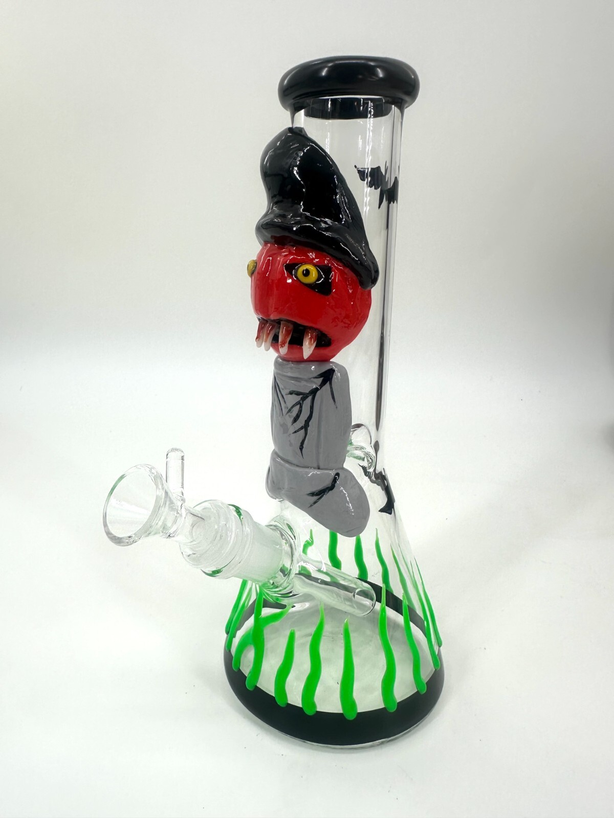 10″ 14mm Glow 3D Monster Handprint Skull Bong Thick 5mm 14mm