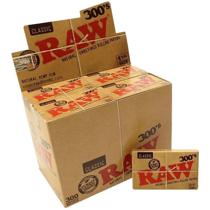 😎FULL BOX RAW CLASSIC ROLLING PAPER 1 1/4 SIZE✨40 Packs, 300 Leaves Per PACK✨