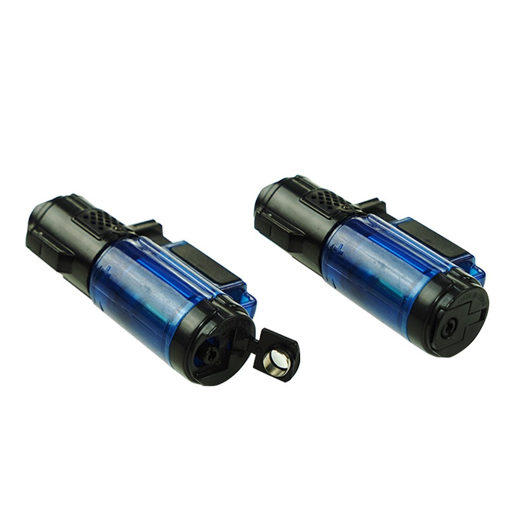 4 PACK Triple Jet Torch Lighter Adjustable Flame W/ Cigar Puncher Cap Hold Clear