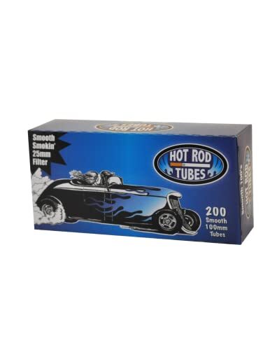 Hot Rod Tube Cigarette Tubes 200 Count Per Box Smooth 100mm (Pack of 50)