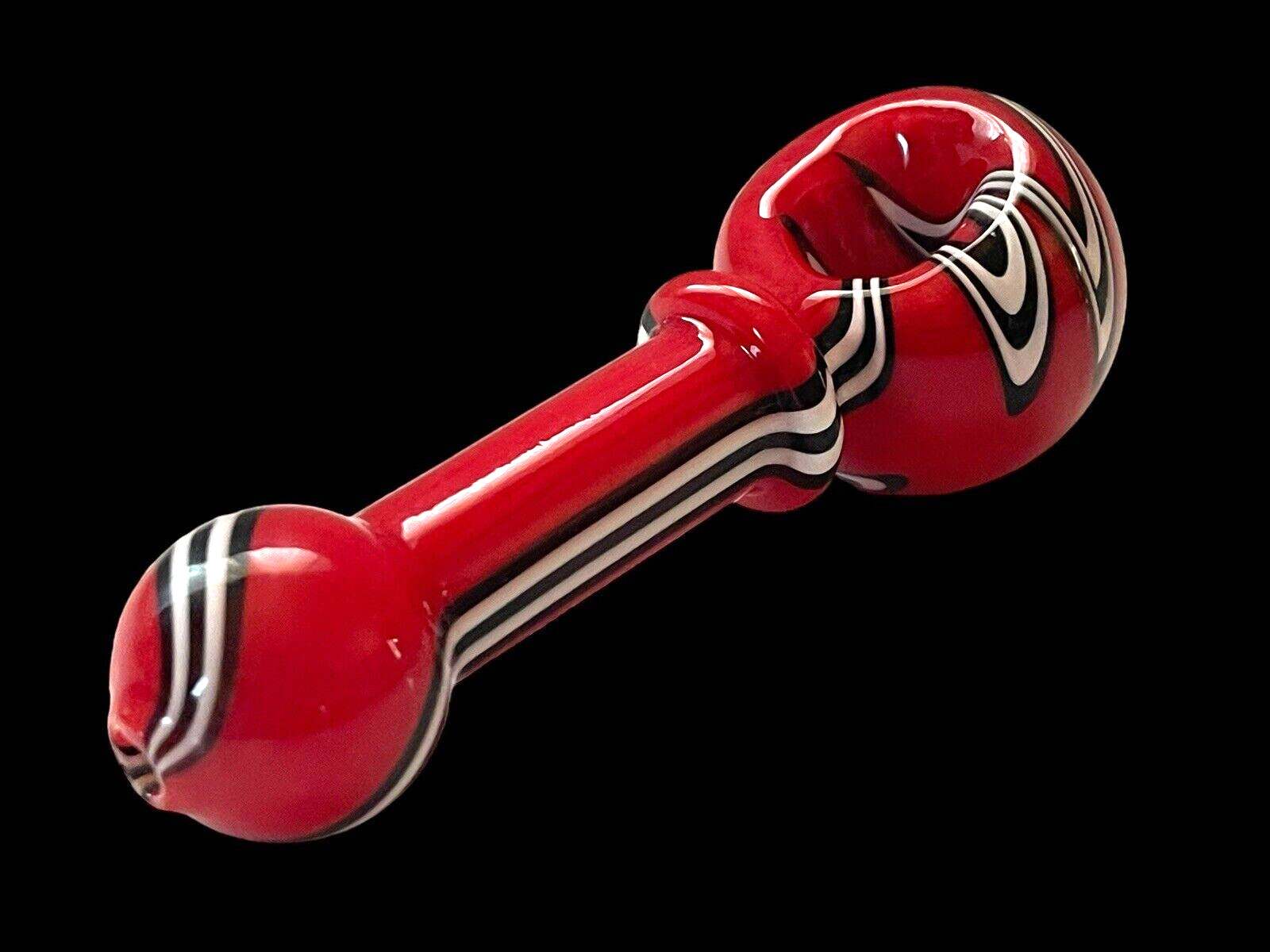 4.5″ Glass Tobacco Smoking Pipe Handmade In USA Heavy Strong Portable Red
