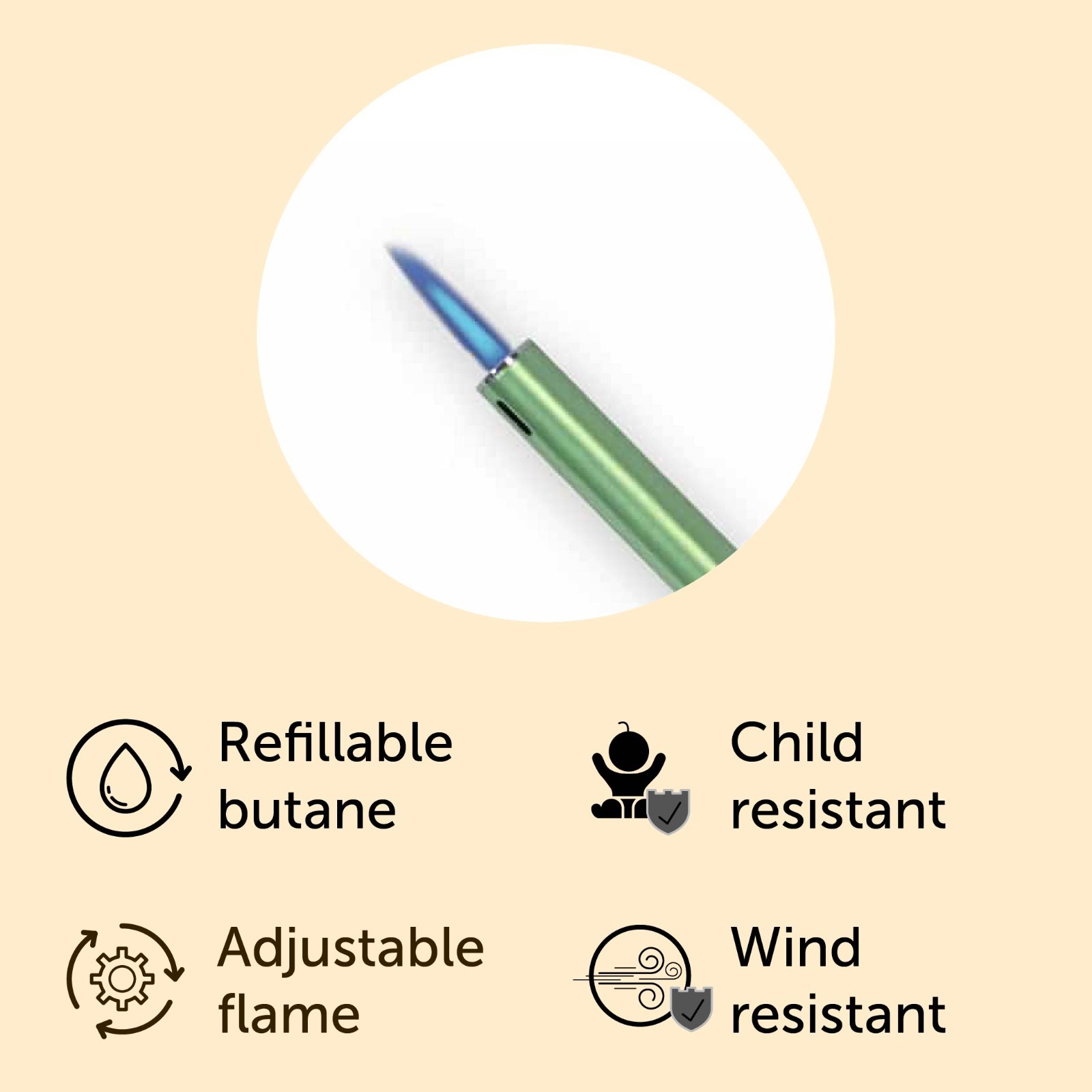 G.E.I. Torch Stick Utility Lighter 2pcs, Blue Torch Flame, Small Gifts