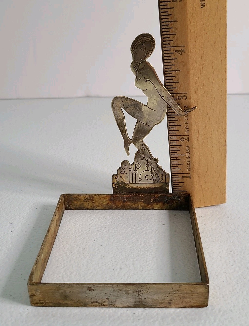Art Deco Nude 1930s Brass Ashtray Frame Holder