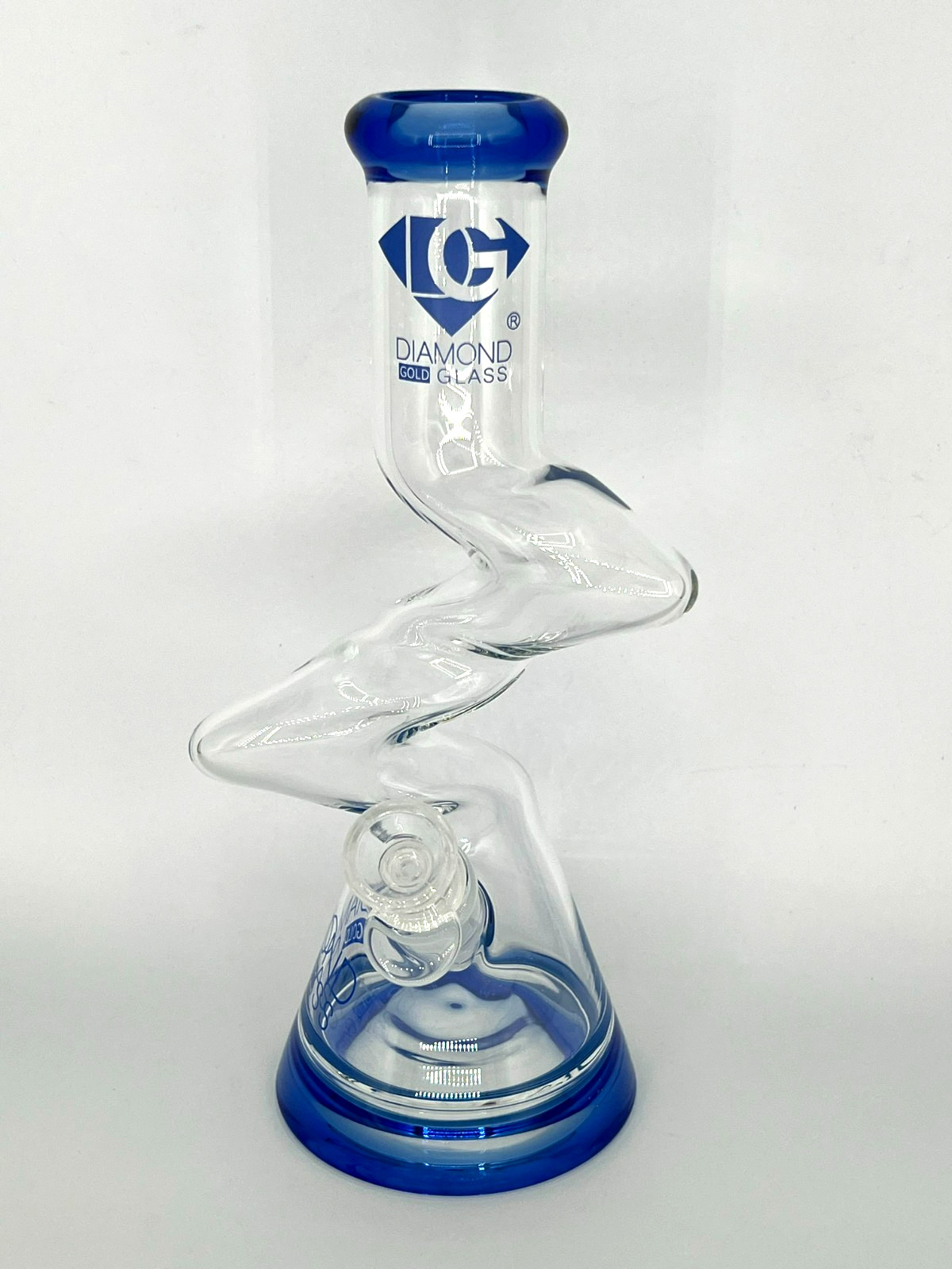 10″ DIAMOND GLASS ZONG ZIG ZAG BEAKER BONG PIPE BOROSILICATE THICK GLASS-2 GIFTS