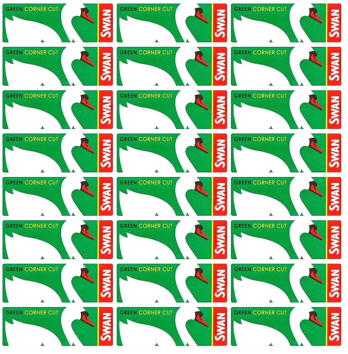24x Swan Rolling Papers Green Cut Corners Single Wide 50/Lvs *USA SHIPPED*!