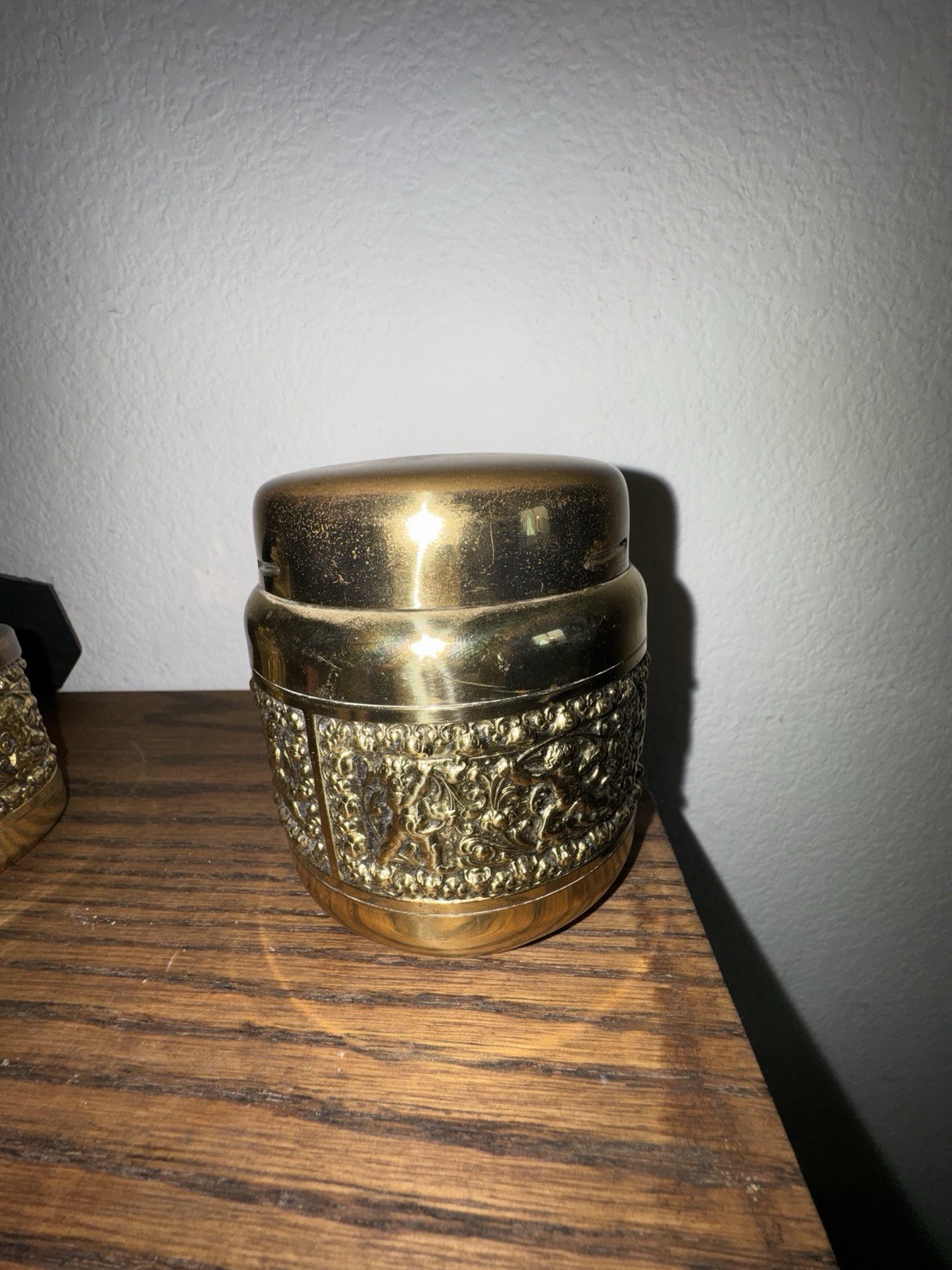 Brass Cigarette Dispenser And Lighter Cherub Design 1960s Erhard & Sohne NICE