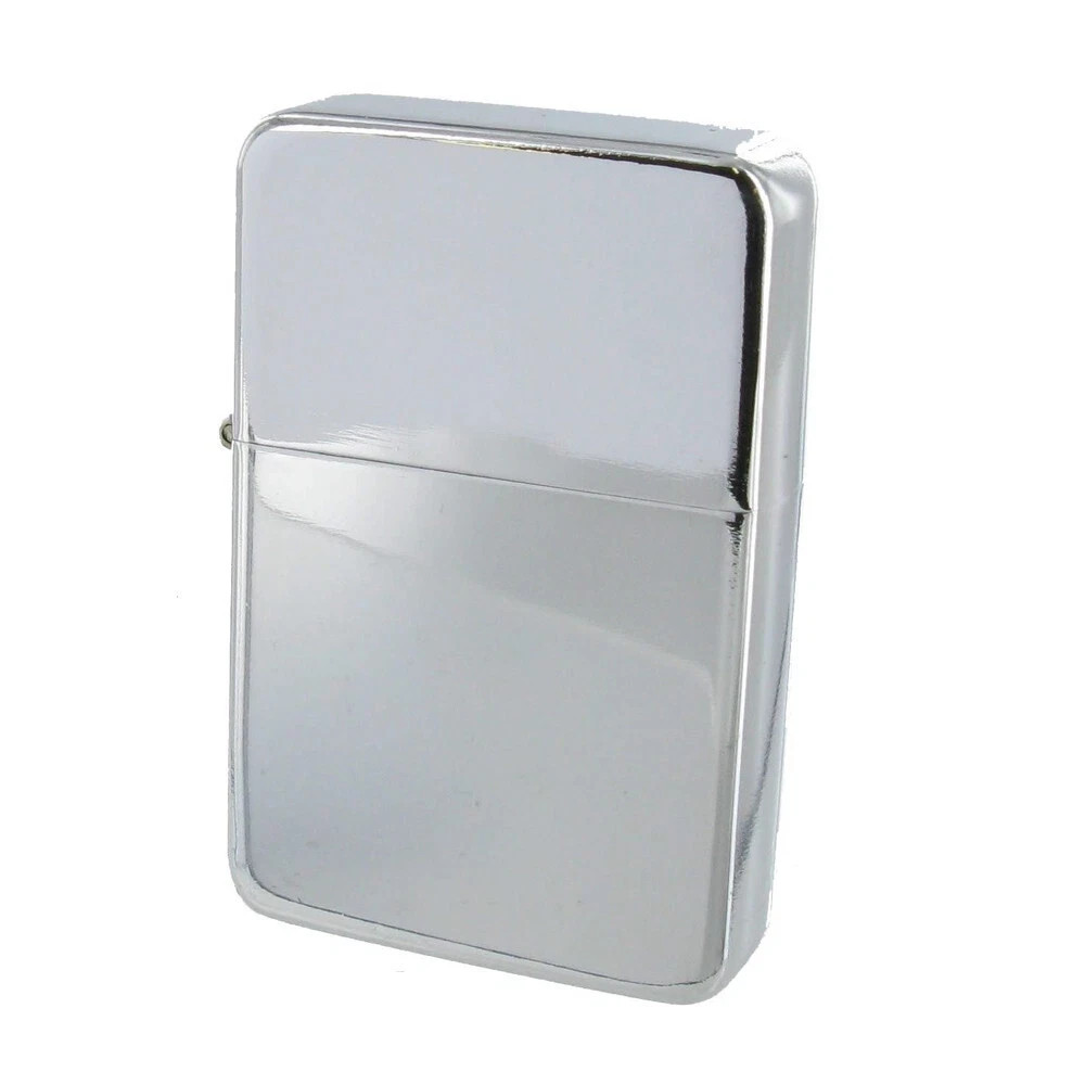 Quality Star Brand Polished Chrome Flip top Petrol Lighter Windproof New