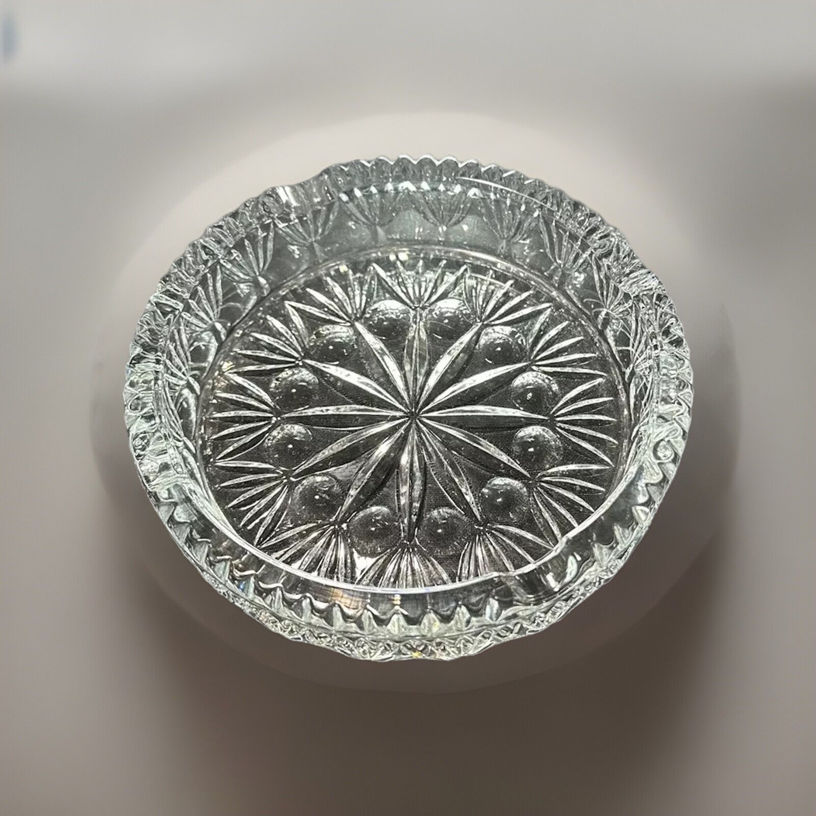 Princess House Ashtray Rainbow Crystal Dish Tobacciana Collectible 6”