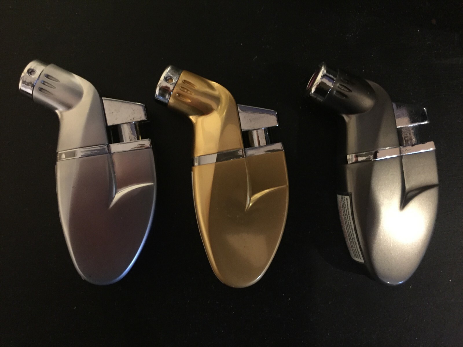 3 Torch Cigarette/ Cigar / Pipe Lighter Gold,Silver and Gun Metal Gray