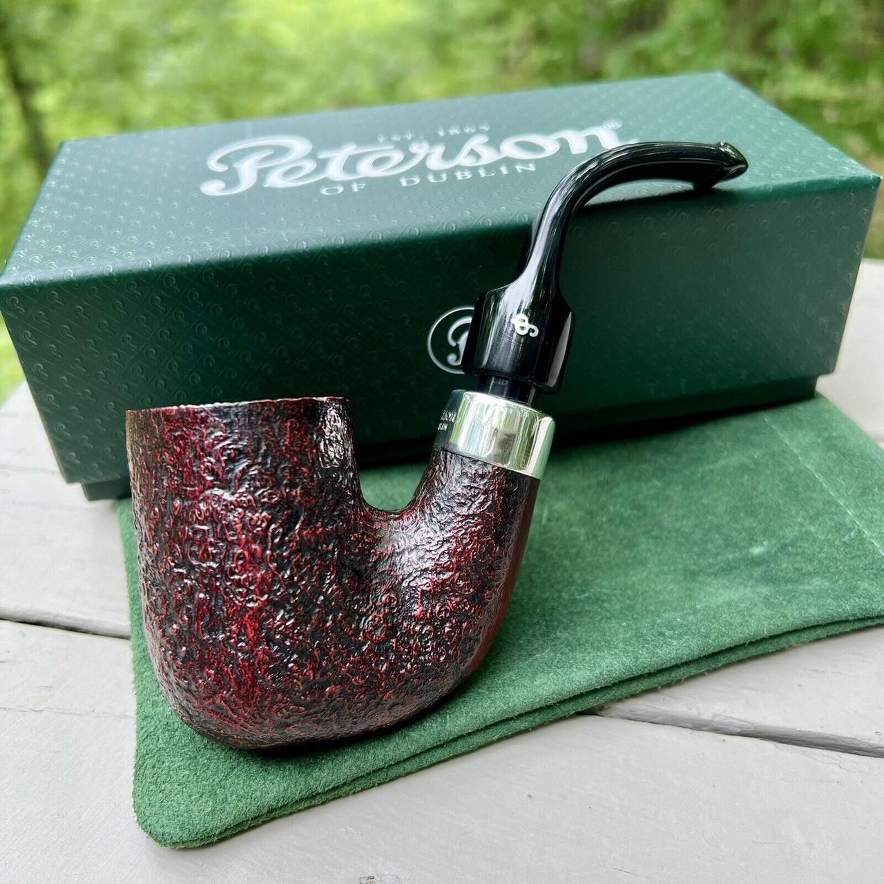 Peterson Pub Pipe Sandblasted Bent P-Lip Tobacco Pipe LARGE XL XXL – New