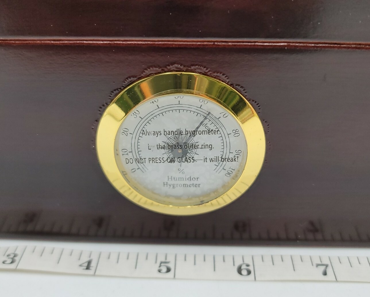 Cherry Wood Glass Top Cigar Humidor w/ Sure Seal Lid – Cedar Lined