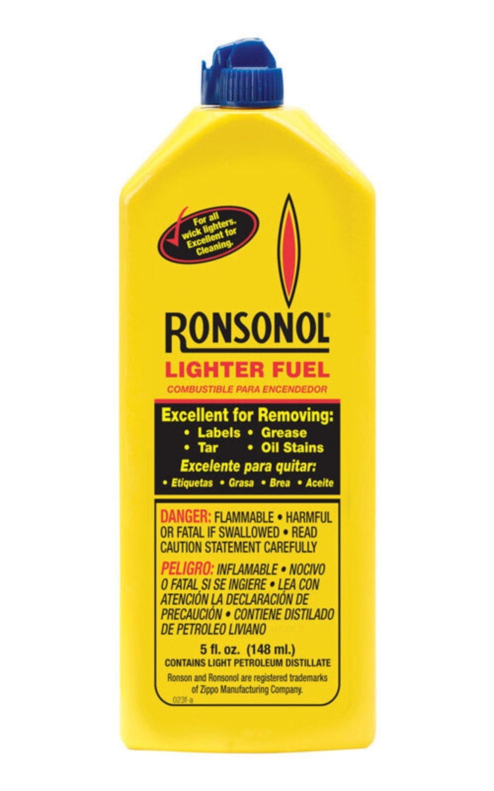 Ronsonol Lighter Fuel 5oz. Bottle Best for All Wick Type Lighters