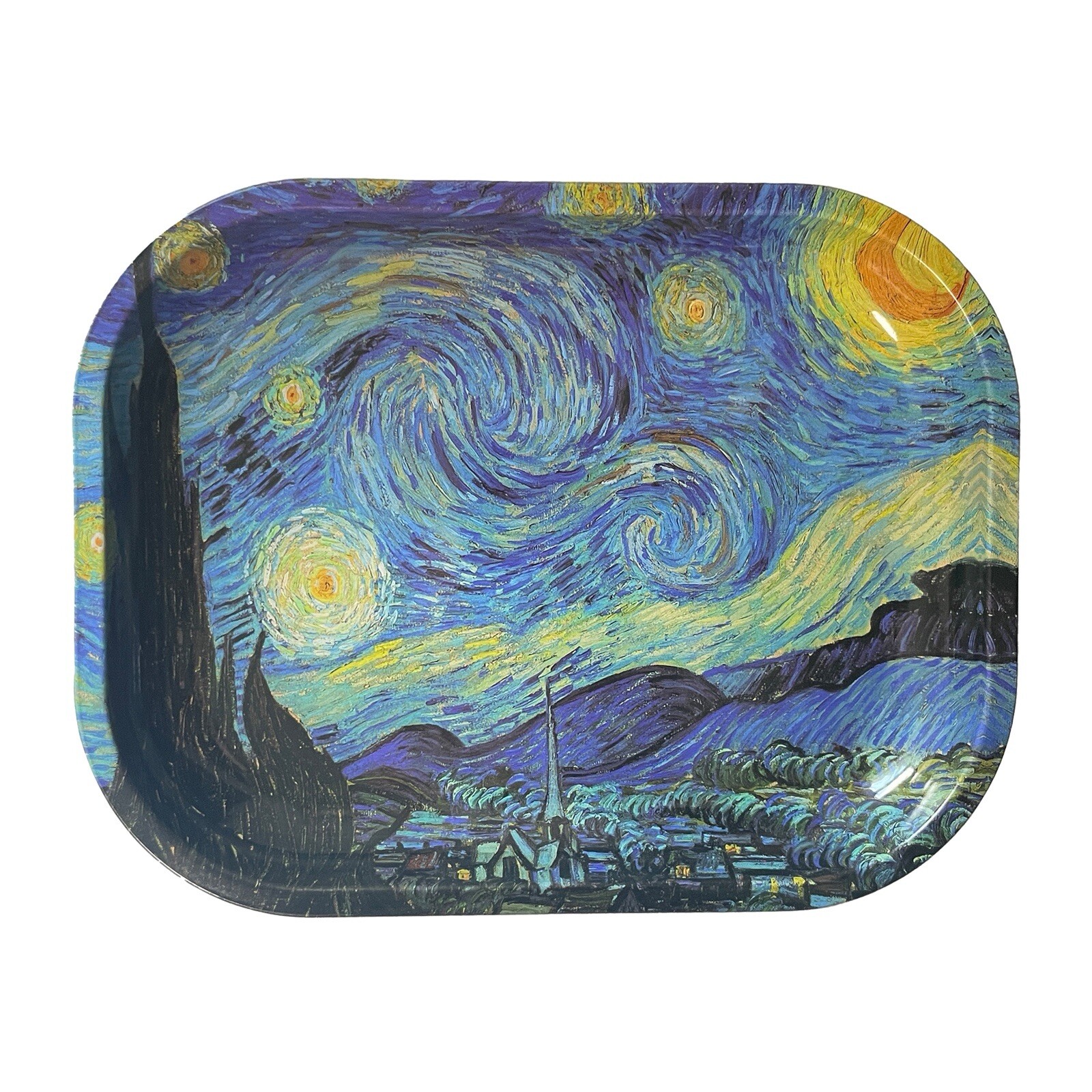 Rolling Tray “Starry Night” 5.5” x 7″ Tobacco Smoke Accessories – Tray God