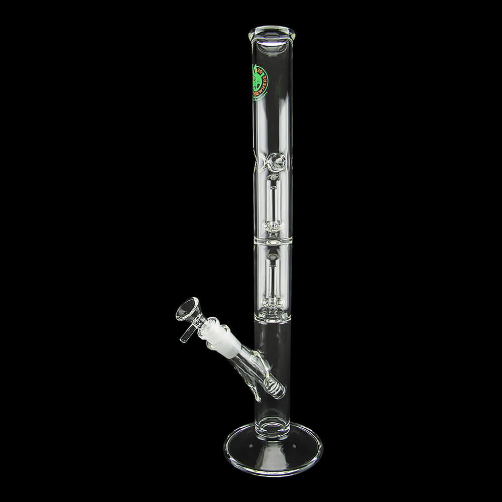 16” Double Showerhead Perc Straight Tube Water Pipe