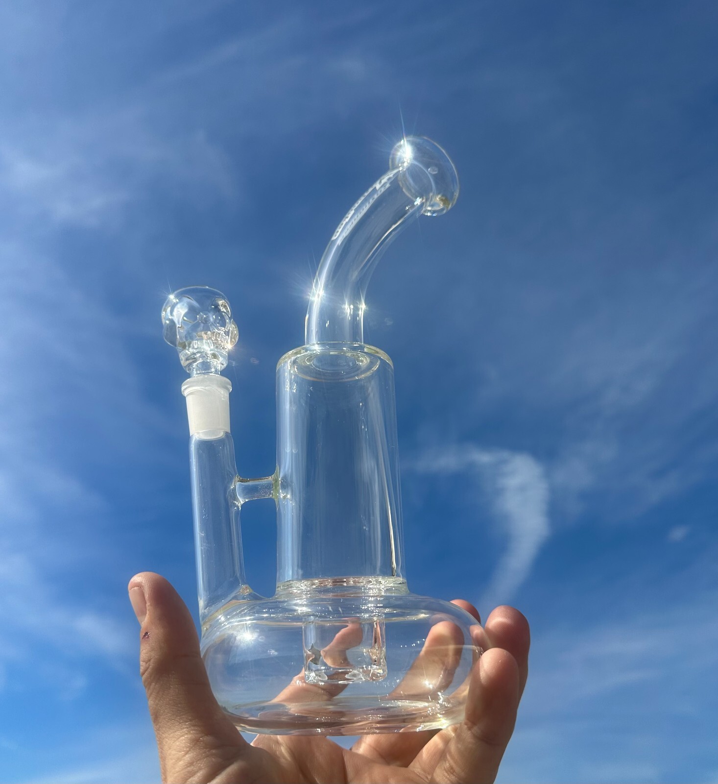 10″ Tornado Smoking Glass Water Pipe with upgraded 14mm skull catcher