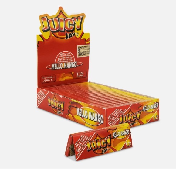 Juicy Jays 1 1/4 Rolling Papers – Mello Mango, 24 Packs, Full Box