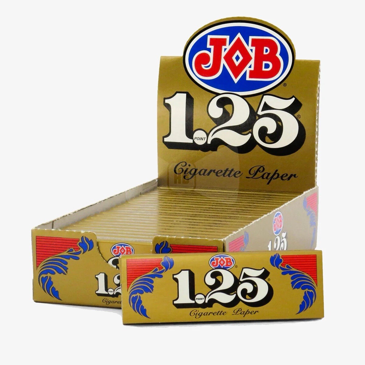 JOB Gold 1.25 Rolling Papers 1 1/4 Cigarette Paper 240 Leaves Total (24 Packs)
