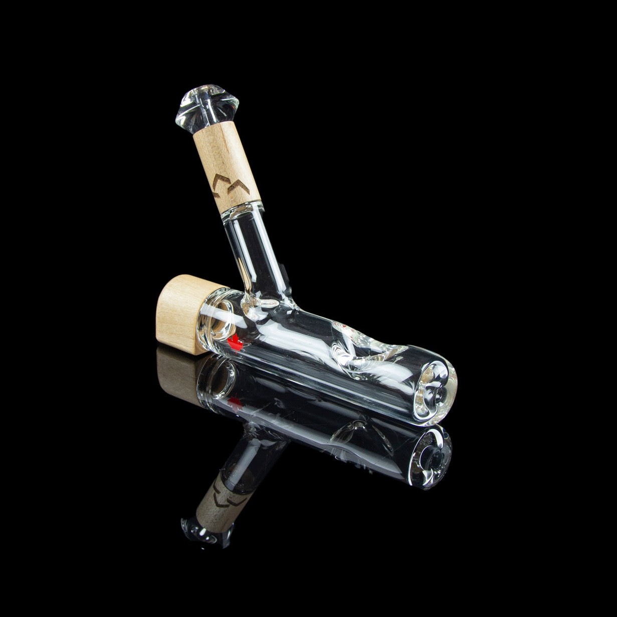 Canada Puffin Chalet Steamroller Smoking Hand Pipe Glass Bong Wood Vintage Raw