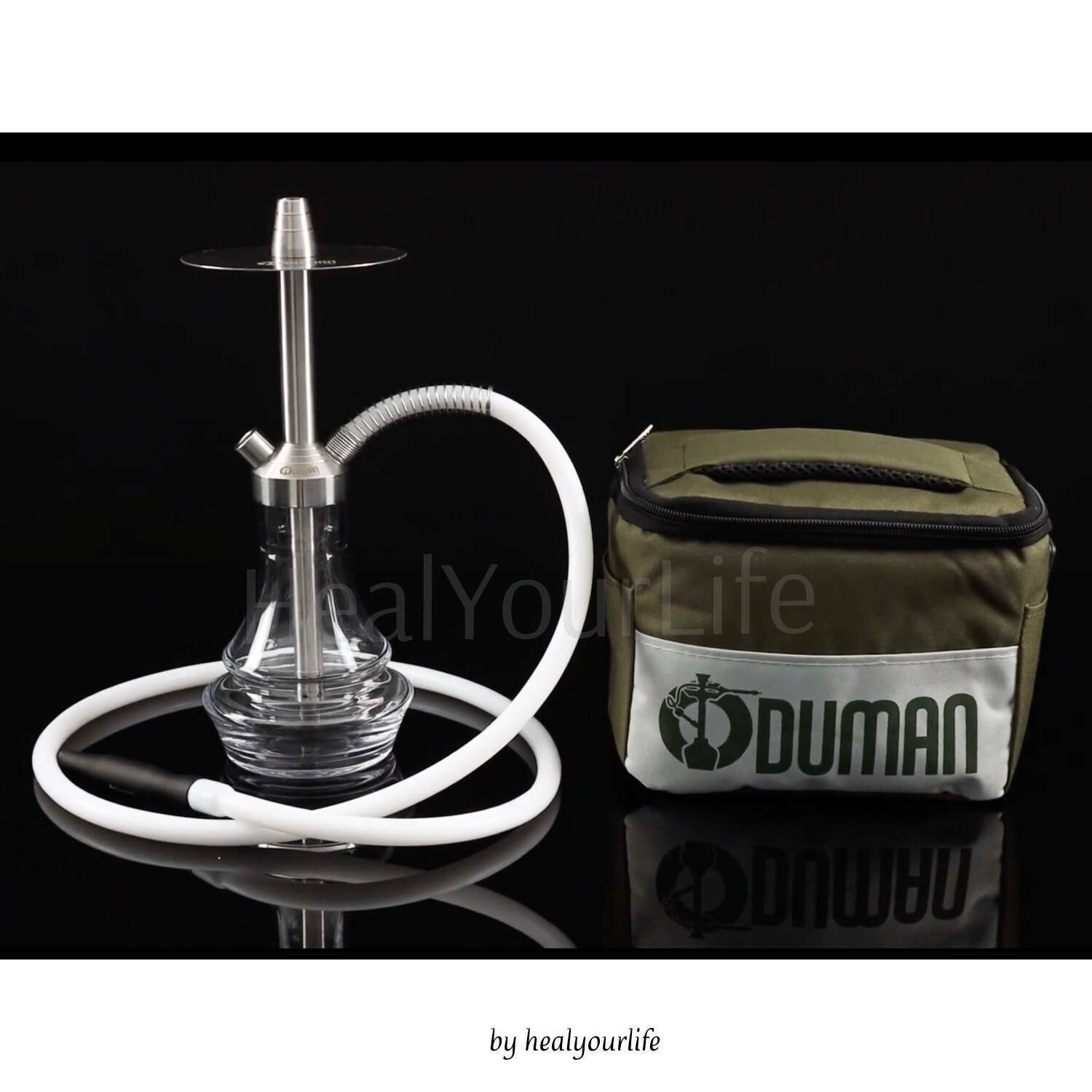 ODUMAN Gusto XS + IGNIS + CERAMIC BOWL Stainless Steel Shisha Hookah TRAVEL BAG