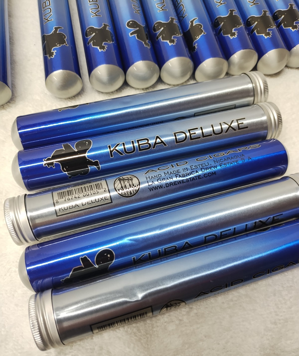 22 pcs Acid Kuba Deluxe Aluminum Cigar Tubes 6″ long empty- used