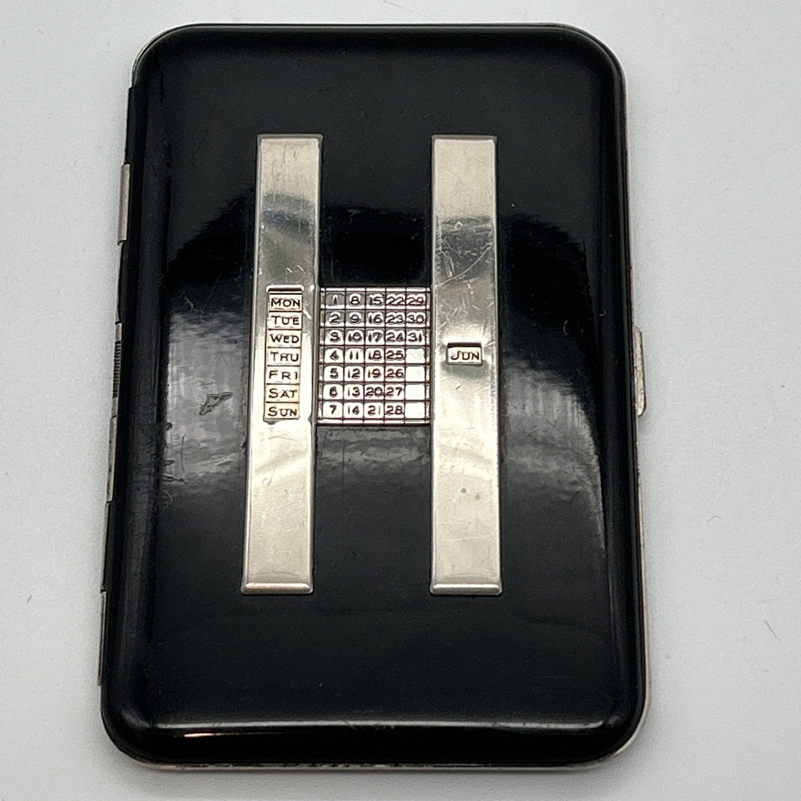 Vintage Art Deco ‘Up To-Date’ Cigarette Case Perpetual Date Calendar