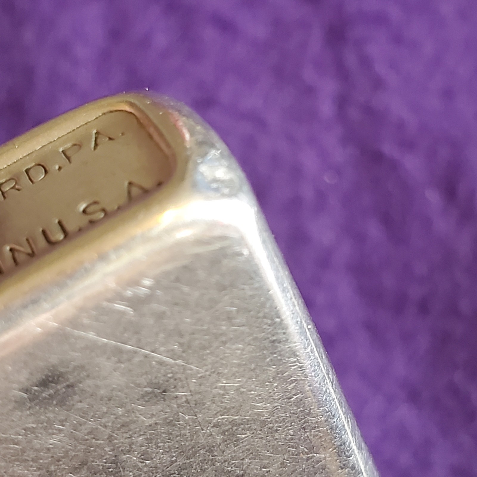 VINTAGE 1940’S ZIPPO LIGHTER 3 BARREL HINGE 14 HOLE ORIG INSERT Pat. # 2032695