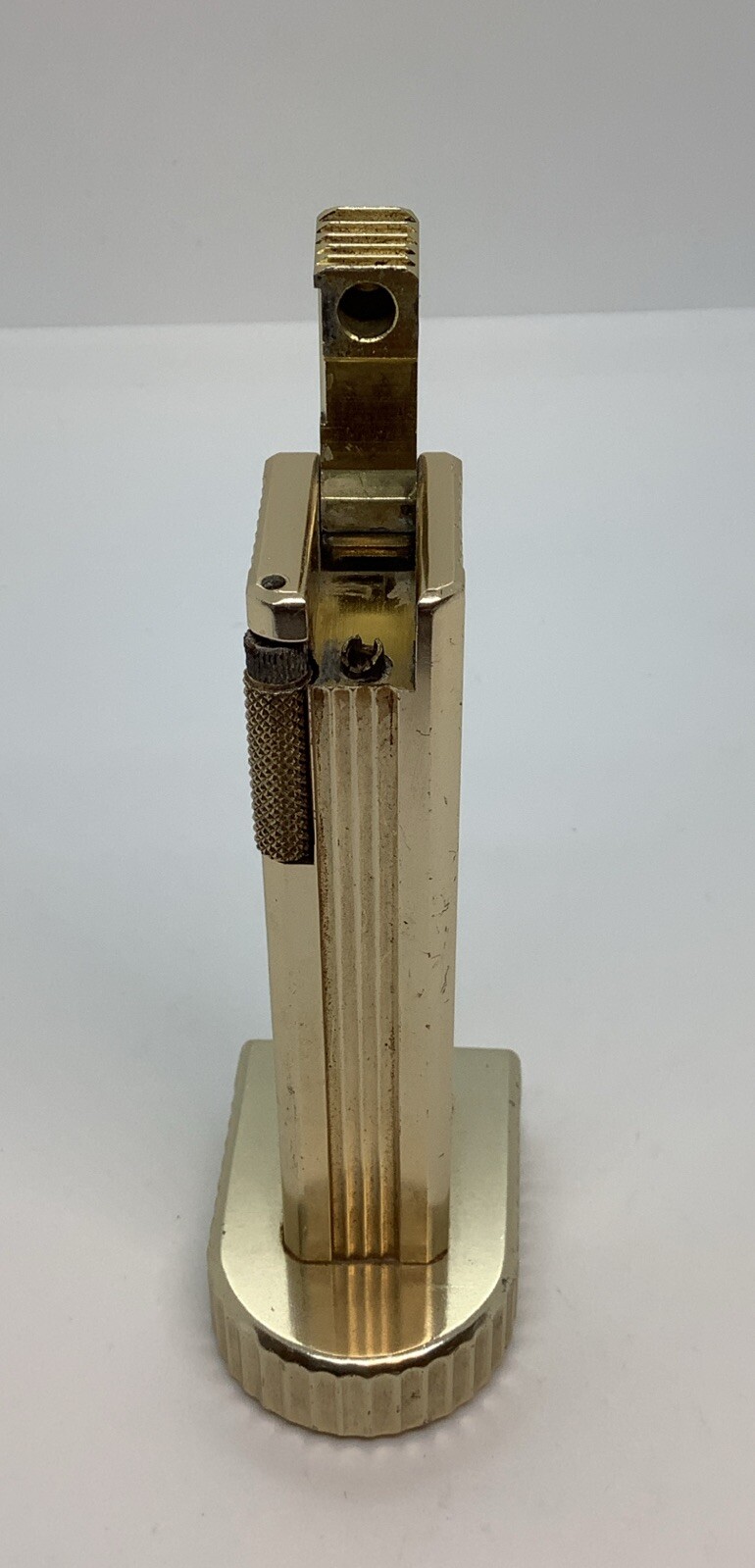 Vintage Cygnus Lift Arm Petro Table Lighter Gold Made In Japan